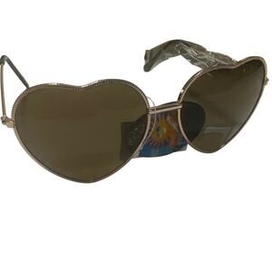 Sunglasses Polycarbonate 100%UV Womens Cute Frame Heart Shape brown/w/black trim